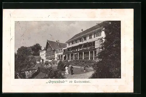 AK Turbenthal, Kurhotel Gyrenbad mit Grünanlagen