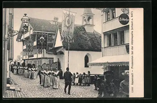 AK Appenzell, Prozession bei der Abtskapelle