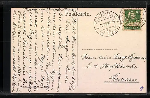 AK Appenzell, Prozession bei der Abtskapelle