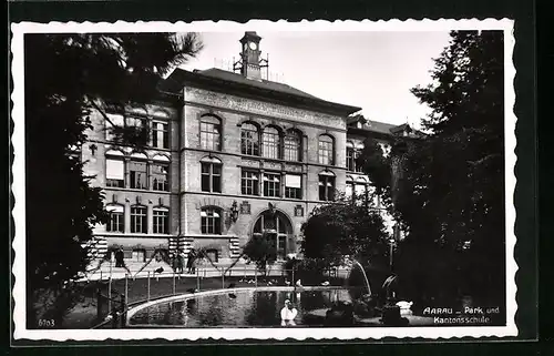 AK Aarau, Blick auf die Kantonschule nebst Park