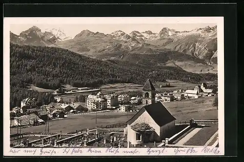 AK Pontresina, Ortsansicht mit Biz Julier