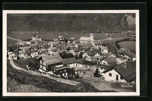 AK Andermatt, Teilansicht mit Kirche