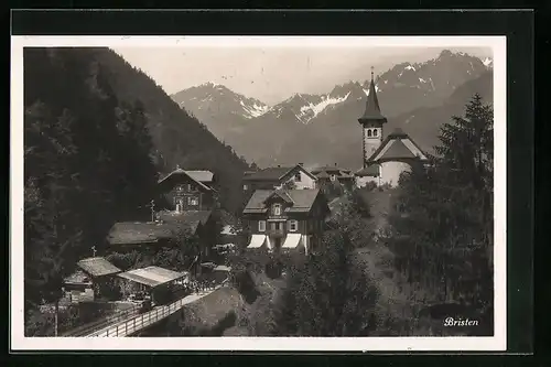 AK Bristen, Ortspartie mit Kirche