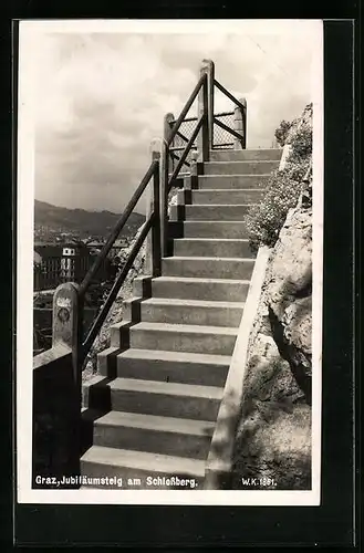 AK Graz, Blick auf den Jubiläumsteig am Schlossberg