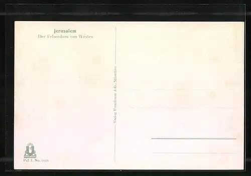 AK Jerusalem, Der Felsendom von Westen