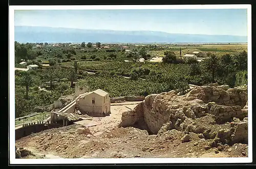 AK Jericho, Elisha`s Spring, Ruins and Mountains of Moab