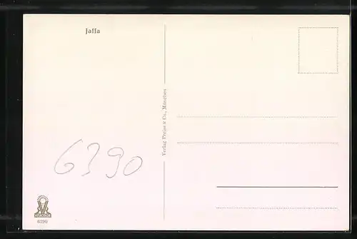 AK Jaffa, Panorama der Stadt vom Meer aus