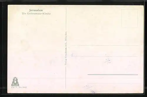AK Jerusalem, Gethsemane-Kirche aus der Vogelschau