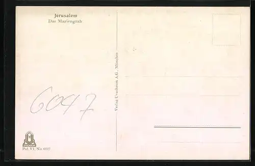 AK Jerusalem, Das Mariengrab - Frontalansicht