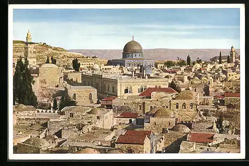 AK Jerusalem, Blick gegen Südosten vom Damaskus-Tor