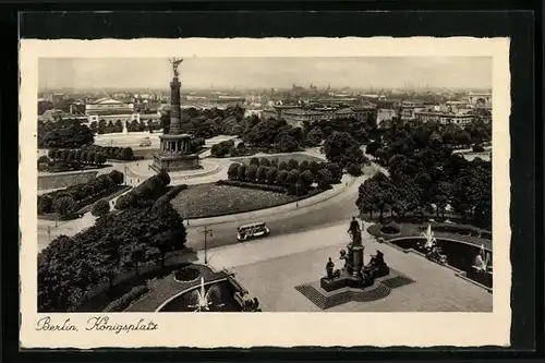 AK Berlin, Königsplatz mit Siegessäule aus der Vogelschau