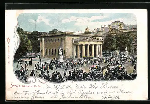 AK Berlin, Neue Wache mit Vorplatz und Publikum