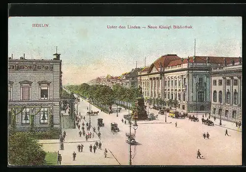 AK Berlin, Unter den Linden - Königl. Bibliothek