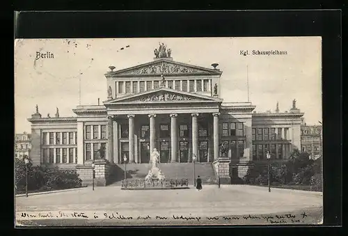 AK Berlin, Frontansicht des Kgl. Schauspielhauses, Gendarmenmarkt