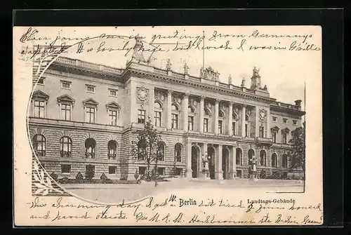 AK Berlin, Blick auf das Landtagsgebäude, Prinz-Albrecht-Strasse