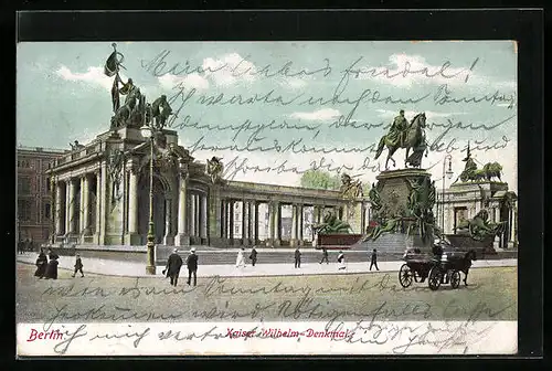 AK Berlin, Ortspartie am Kaiser Wilhelm-Denkmal