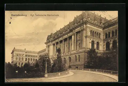 AK Berlin-Charlottenburg, Auffahrt zur Kgl. Technischen Hochschule