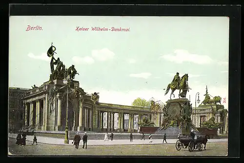 AK Berlin, Partie am Kaiser Wilhelm-Denkmal