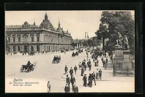 AK Berlin, Unter den Linden, Partie am Kgl. Zeughaus, Ruhmeshalle