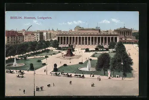 AK Berlin, Museum und Lustgarten mit Denkmal