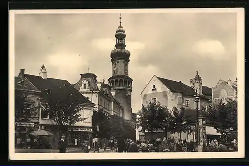 AK Sopron, Grabenrunde mit Stadt-Turm