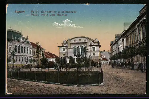AK Sopron, Petöfi Platz und Theater