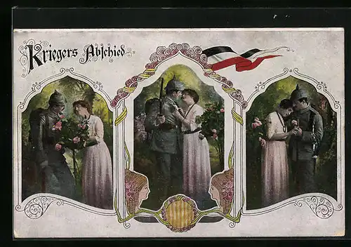 Künstler-AK Kriegers Abschied - Soldatenliebe