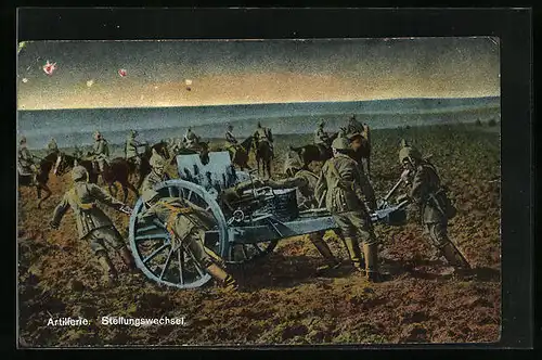 AK Artillerie - Stellungswechsel an der Front