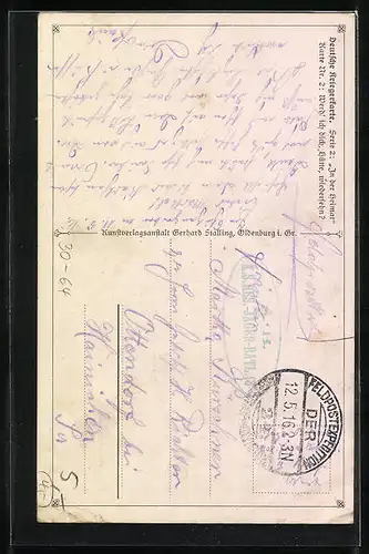 Künstler-AK Eingezogener Soldat ein letztes Mal gen Heimat blickend