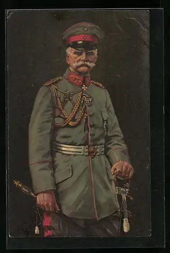 Künstler-AK Heerführer August von Mackensen im Portrait