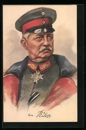 Künstler-AK General von Bülow in Uniform