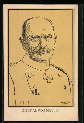 Künstler-AK General von Beseler in Uniform