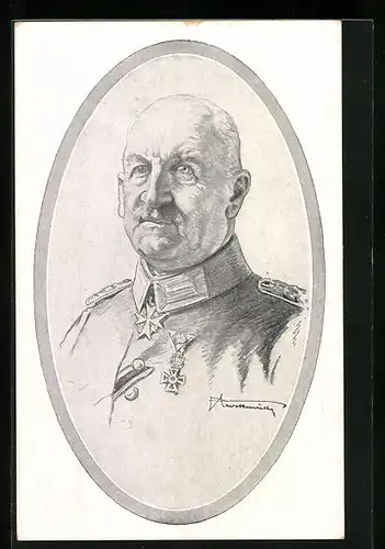 Künstler-AK General von Linsingen in Uniform