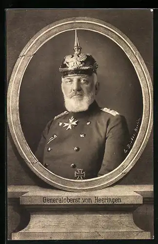 AK Generaloberst von Heeringen in Uniform mit Pickelhaube