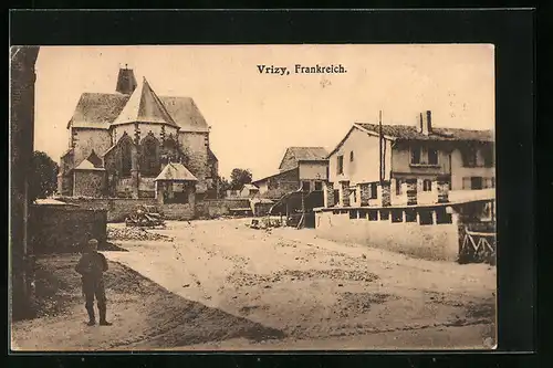 AK Vrizy, Partie an der Kirche