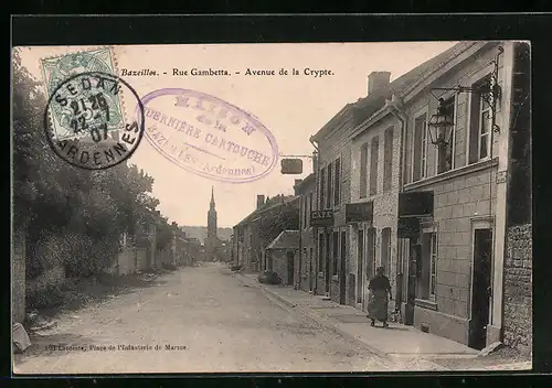 AK Bazeilles, Rue Gambetta, Avenue de la Crypte