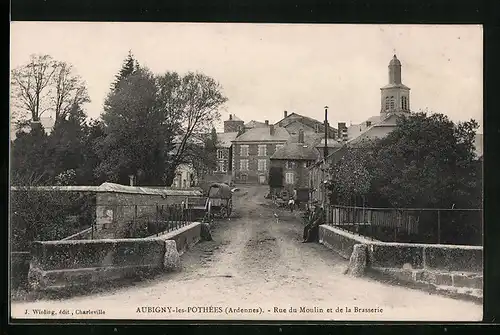 AK Aubigny-les-Pothées, Rue du Moulin et de la Brasserie