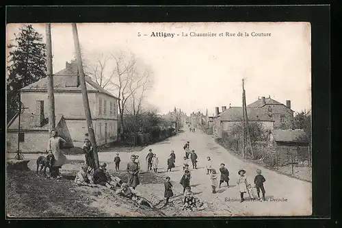 AK Attigny, La Chaumiere et Rue de la Couture