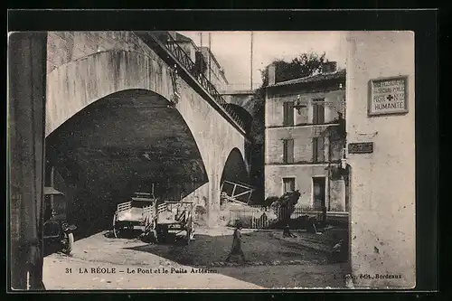 AK La Réole, Le Pont et le Puits Artesien