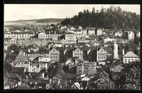 AK Pössneck /Thür., Blick über die Dächer der Stadt