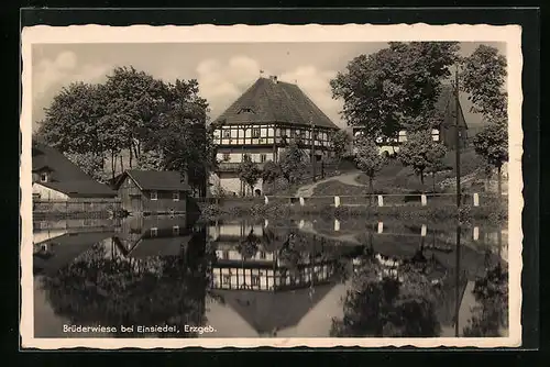AK Brüderwiese bei Einsiedel, Uferpartie
