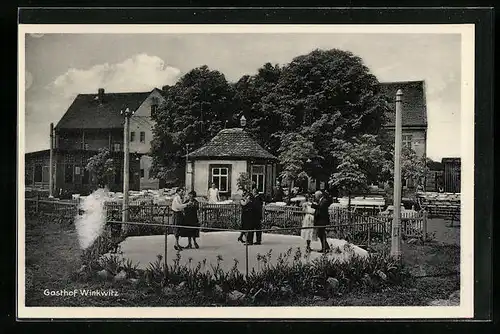 AK Winkwitz, Gasthof Winkwitz mit Tanzpaaren