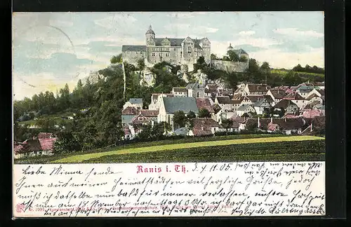 AK Ranis i. Th., Teilansicht mit Schloss