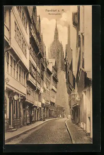 AK Frankfurt a. M., Strassenpartie in der Bendergasse