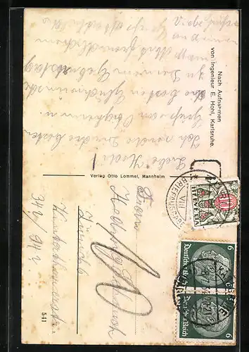 AK Oetigheim i. Baden, Volksschauspiele, Treppen mit Sphinx-Statuen