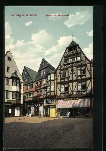 AK Limburg a. d. Lahn, Strassenpartie am Kornmarkt