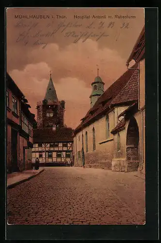 AK Mühlhausen i. Thür., Hospital Antonii mit Rabenturm