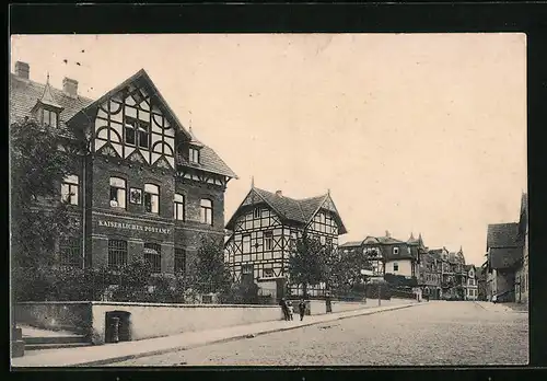 AK Vacha, Strassenpartie mit Kaiserlichem Postamt