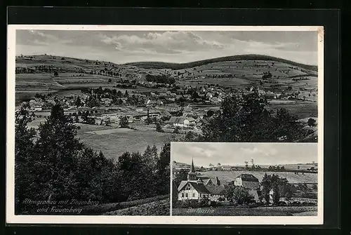 AK Altengronau, Ortsansicht mit Ziegenberg und Frauenberg