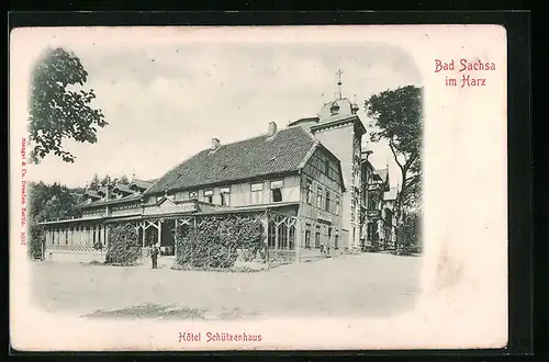 AK Bad Sachsa /Harz, Blick auf das Hotel Schützenhaus